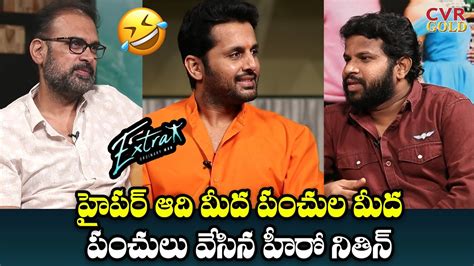 Hyper Adhi Interview With Extra Ordinary Man Movie Team Nithin