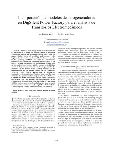 Pdf Incorporaci N De Modelos De Aerogeneradores En Digsilent En