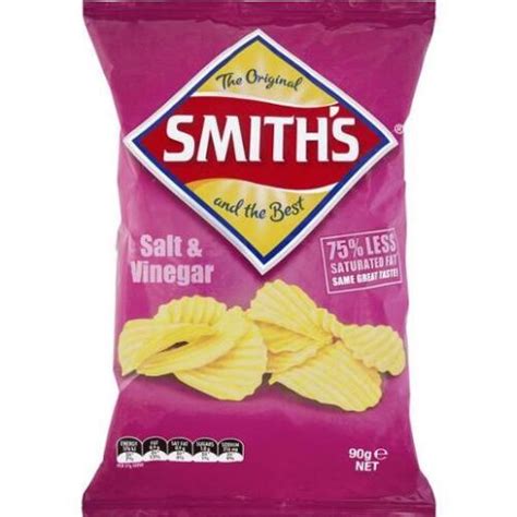 Smiths Salt And Vinegar Crinkle Cut Potato Chips 90gm Carton Of 18 Ebay