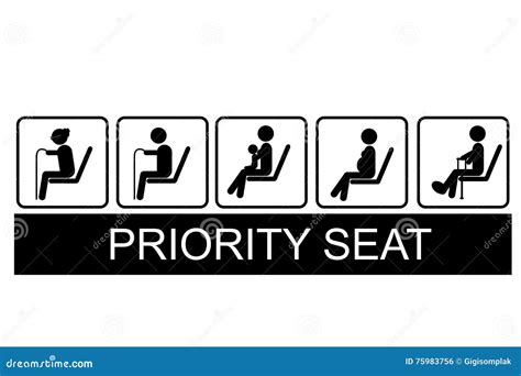 Priority Seat Cartoon Vector Cartoondealer