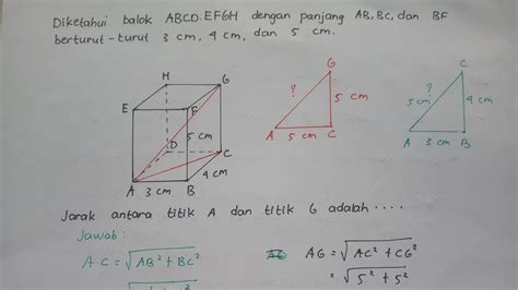 Diketahui Balok Abcdefgh Dengan Panjang Ab Bc Dan Bf Berturut Turut