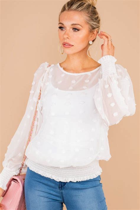 Light Airy White Swiss Dot Top Sheer Top The Mint Julep Boutique