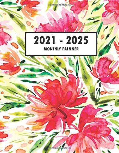 2021 2025 Five Year Monthly Planner 60 Month Calendar And Organizer