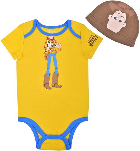 Disney Babys Short Sleeve Onesie With Cap Toy Story Woody Costume