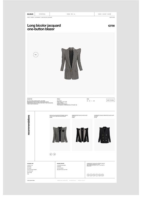 Balmain E Commerce Website Lookbook Behance