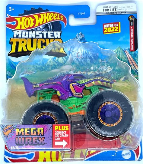 Amazon.com: Hot Wheels Monster Trucks - MEGA WREX - Comic Book Crashers ...