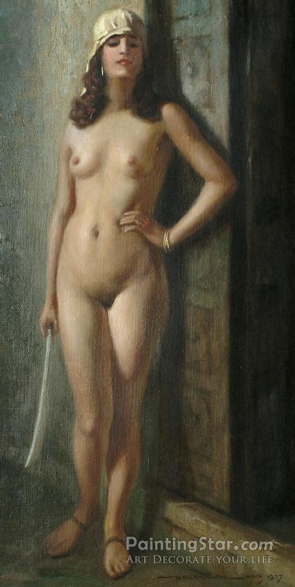 Standing Female Nude Artwork By Hans Hassenteufel Oil Painting Art