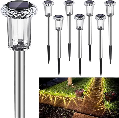 GIGALUMI LED Solarleuchten für Garten 12 Stück aus Edelstahl