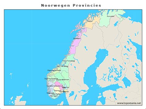 Topografie Noorwegen Provincies