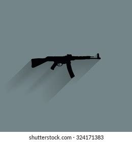 Isolated Weapon Silhouette On Blue Background Stock Vector Royalty