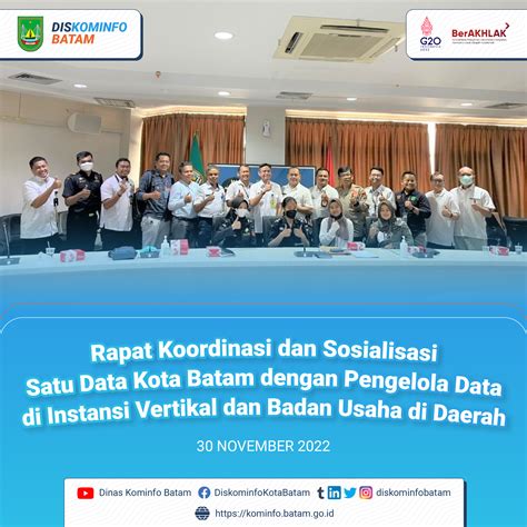 Rapat Koordinasi Dan Sosialisasi Satu Data Kota Batam Dengan Pengelola