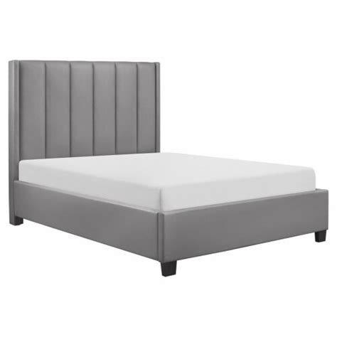 Pemberly Row Modern Faux Leather Full Upholstered Platform Bed In