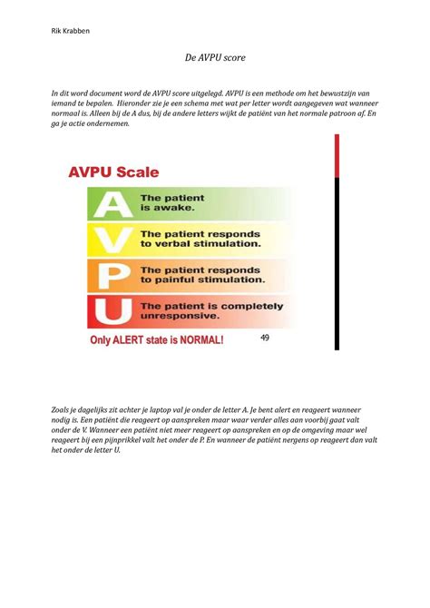 De Avpu Methode Joe Rik Krabben De Avpu Score In Dit Word Document