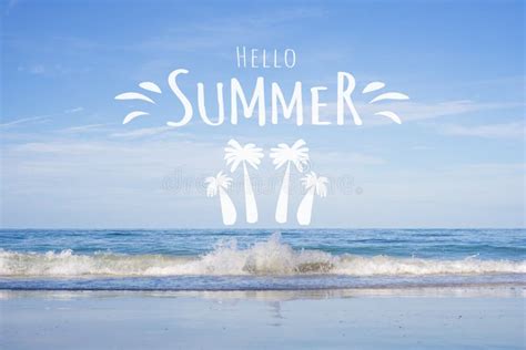 Hello Summer Beautiful Tropical Beach Background Concept Sea