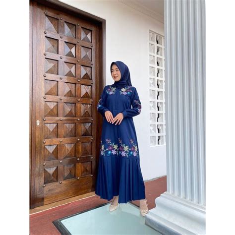 Jual ZAJA TERBARU BAJU GAMIS MAUDYA DRESS BORDIR MEWAH BUSANA