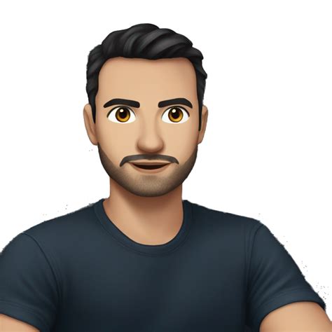 A Man With Black Shirt Ai Emoji Generator