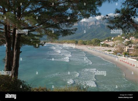 Thassos Greece Greek Island September Golden Beach Chrisi Ammoudia Skala Panagias Stock