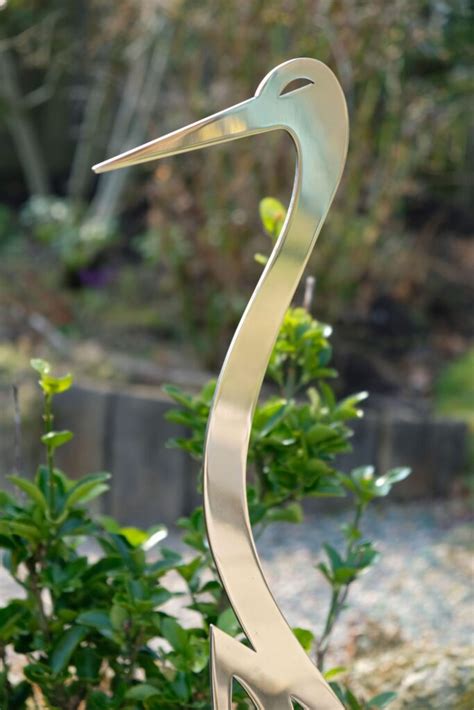 Polished Metal Heron Sculpture Devenick Designs