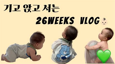 육아 브이로그 6개월 아기👶🏻ㅣ기고 앉고 서기까지하는 6개월아기 깔깔 웃음 가득한 26주 Youtube