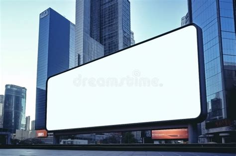 Outdoor Billboard Advertisement Mock Up Background Of Buildings In Big