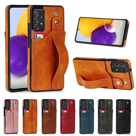 S21 Plus Leather Case Wallet Card Slot Hand Wrist Strap Back Cover For Samsung Galaxy S20 S22