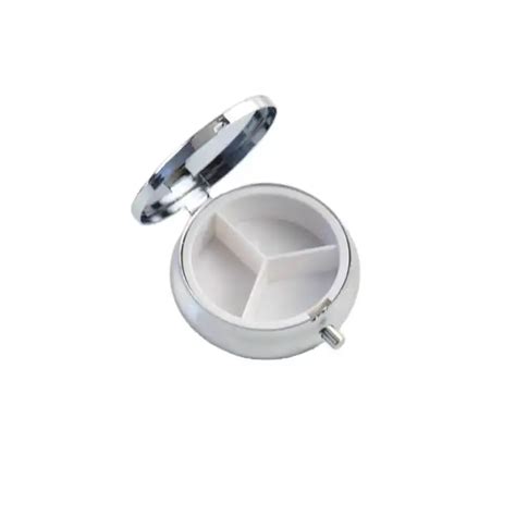 50mm Round Metal Pill Box 3 Compartments Pill Case Portable Daily Pill