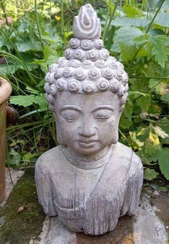 Fandg Supplies Buddha Head Garden Statue Sculpture Frost Proof Stone Effect Uk Garden