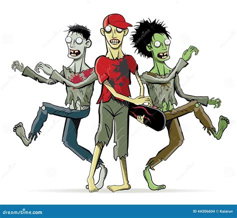 Cartoon Zombie Characters Vector Illustration | CartoonDealer.com #44306604