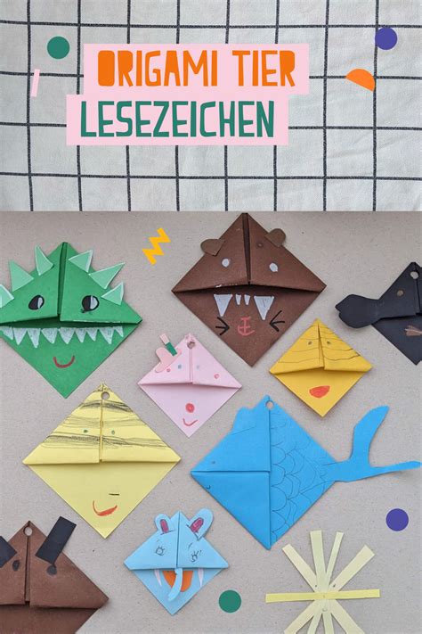 Einfache Tier Origami Lesezeichen Falten Schnipsel Kiste