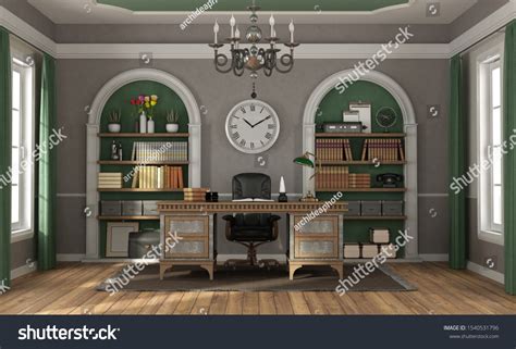 Classic Style Home Office Old Desk Stock Illustration 1540531796 ...