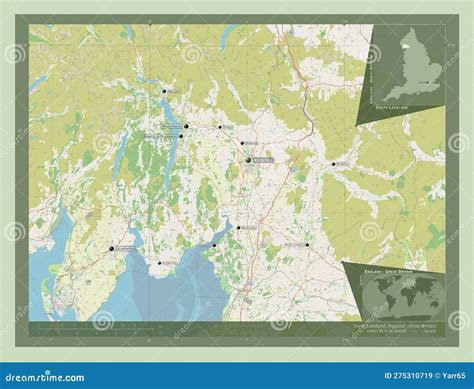 South Lakeland England Great Britain Osm Labelled Points Of Stock