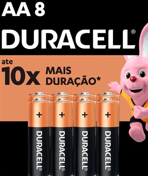 Pilha Palito Pequena Duracell AA C 8 Femacell