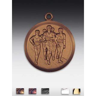 Medaille Straßenlauf mit Öse 50mm bronzefarben siber