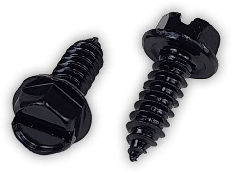 14 X 34 Hex Head Black License Plate Screws Box Of 100