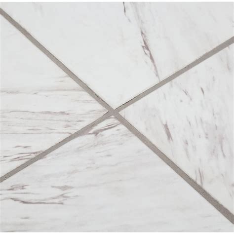 TrafficMASTER Carrara Marble 18 In X 18 In Peel And Stick Vinyl Tile