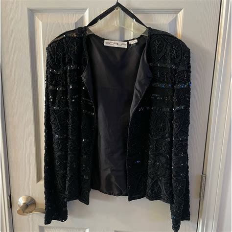 Jackets And Coats Black Sequin And Beaded Jacket Poshmark