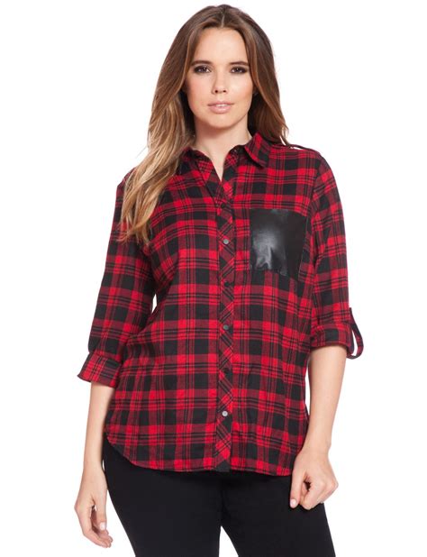 Tartan Plaid Top Womens Plus Size Tops Eloquii Plaid Tops Plus Size Clothing Online