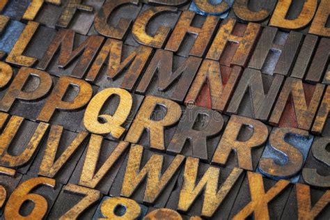 Letterpress Alphabet On Blackboard Stock Image Image Of Vintage Type