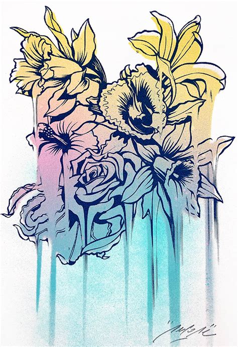 Urbaneez Dripping Flowers By Nerone Buy Street Art Prints Online