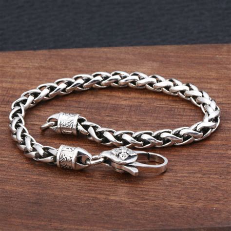 bracelet argent OM chaine torsadée cadeau ideal pour homme femme