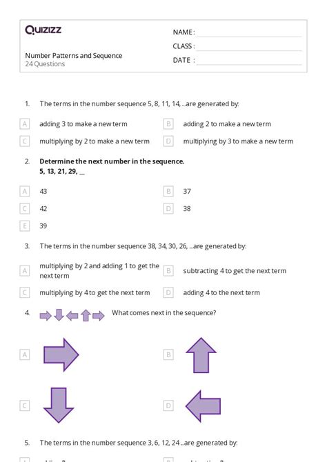 50 Number Patterns Worksheets For 5th Grade On Quizizz Free Printable