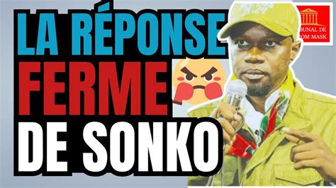 Urgent Borom Mask D Voile La R Ponse Ferme De Ousmane Sonko Aux