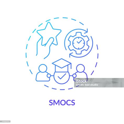 2d Gradient Thin Linear Icon Smocs Concept Stock Illustration Download Image Now Blue Clip