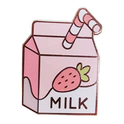 Pink Strawberry Milk Carton Soft Enamel Brooches Japanese Milk Etsy