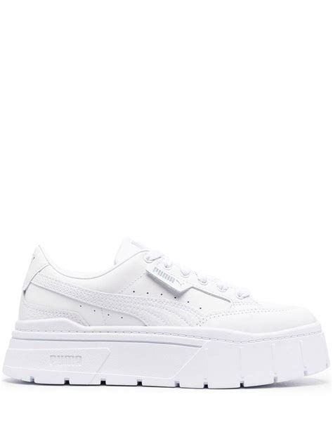 PUMA Mayze Stack Platform Sneakers in White | Lyst Canada