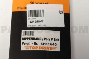 V RIBBED BELTS E87 6PK1640 TOP DRIVE Parts PartSouq