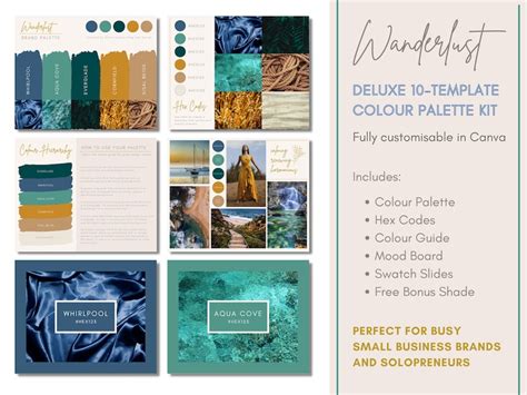 Deluxe Brand Palette Editable Canva Colour Palette With Hex Etsy