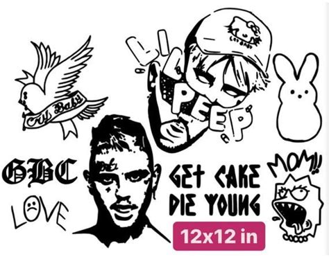 Lil Peep Stencil Custom Stencils Stencils Peeps