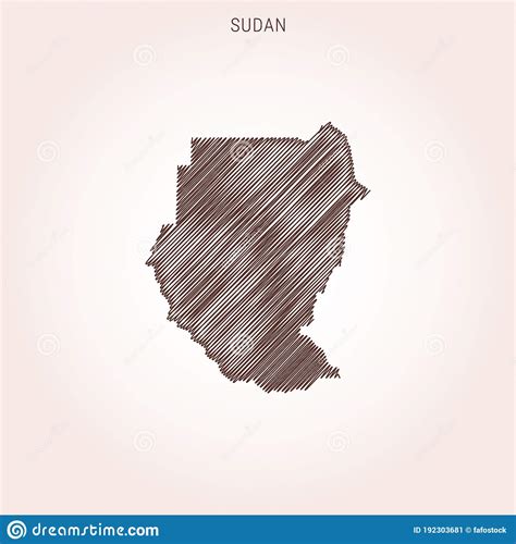 Sudan Vector Map Isolated On White Background High Detailed Black