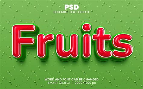 Premium Psd Fruits D Editable Photoshop Text Effect Style With